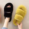Winter Keep Warm Women Fur Furry Slippers For Home Fluffy Soft Indoor Slides Thick Flats Heel Non Slip Indoor House Shoes