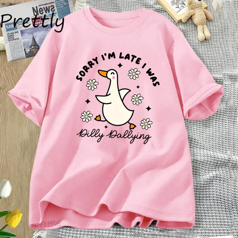 Kids T Shirt Funny Goose T-Shirt Graphic Tee Animal Humor Cute Goose Tee Girl Baby 2-14Y Clothing