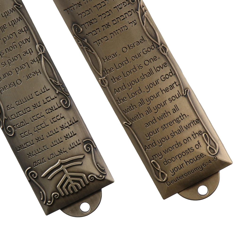 2 шт., бронзовая обложка для мезузы высотой 5,3 дюйма, двусторонняя лента, модный чехол для дома из Еврейских Писаний