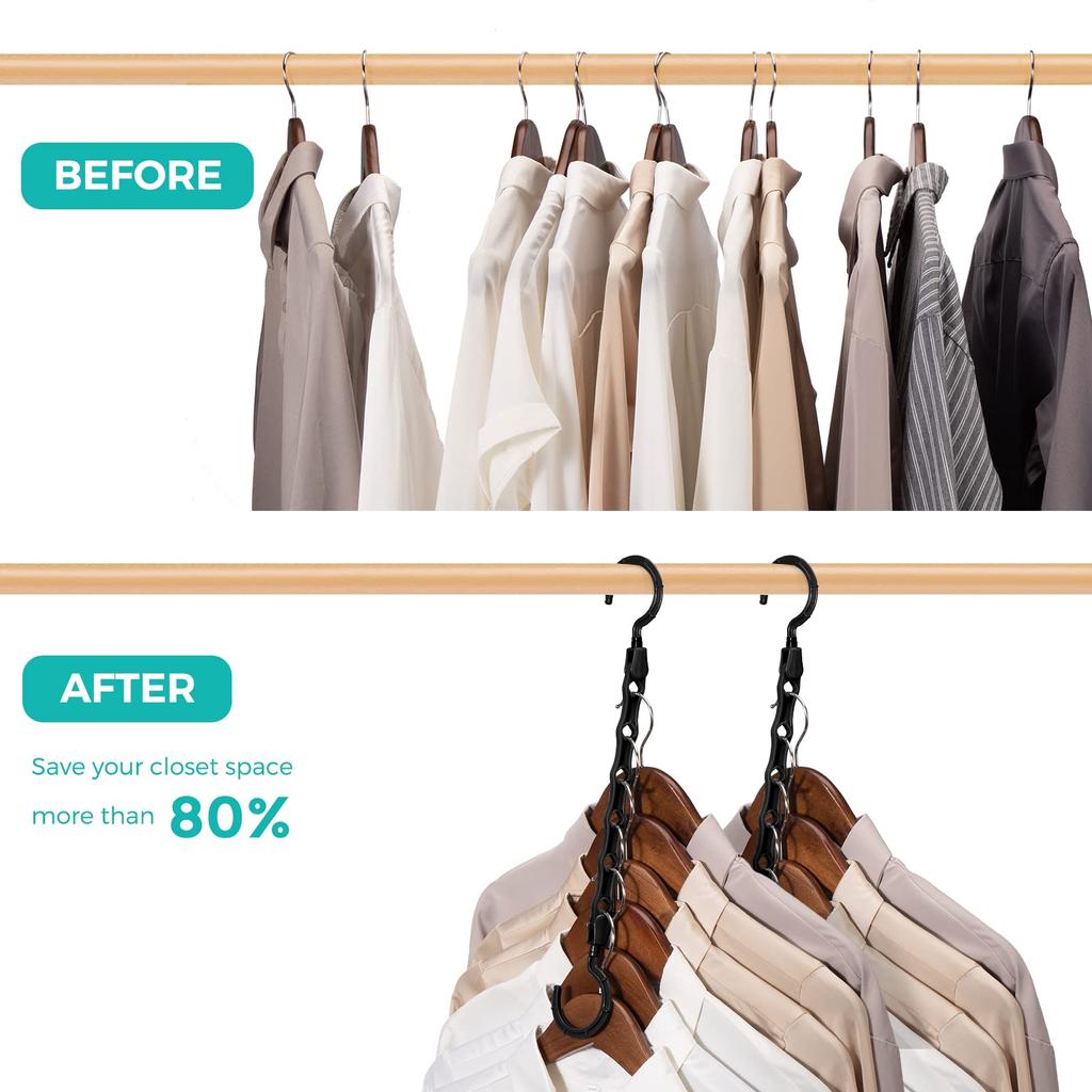 10 шт. Экономия места Волшебные вешалки Прочный пластиковый держатель Тяжелый органайзер для одежды Для общежитий Квартиры Маленький шкаф