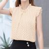 ZANZEA Женская повседневная летняя блузка без рукавов с круглым вырезом и принтом в горошек