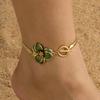 Зеленый Цветочный Подвесной Браслет-Анклет