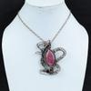 Rhodonite Pendant Copper Wire Wrapped Pendant Gemstone Pendant Copper Jewelry Rabbit Pendant Handmade Pendant Wire Wrap Jewelry Gift For Mom