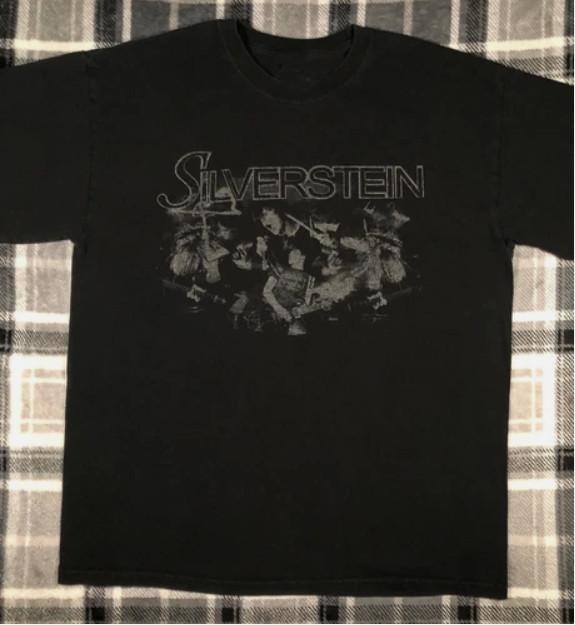 Редкая черная хлопковая футболка унисекс Silverstein Band 100% хлопок Размеры от S до 4XL
