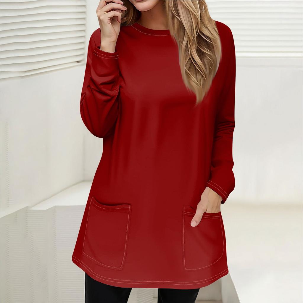 Женская толстовка, пуловер, спортивная одежда, карман, принт, повседневный топ с круглым вырезом и длинными рукавами