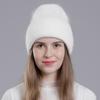 Women Hat Autumn Winter Versatile Rabbit Hair Warm Knitted Wool Solid Color Pullover Hats & Caps