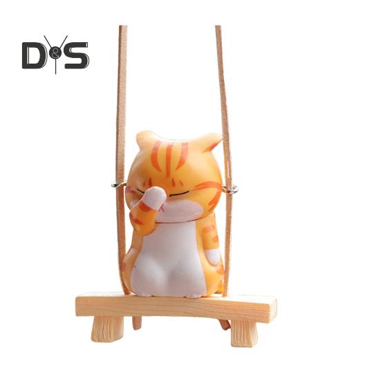 Подвеска в виде зеркала заднего вида, подвесное украшение со шнурком, легко повесить, очаровательное украшение в форме мультяшного кота, подвеска для салона автомобиля