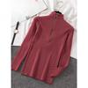 Women Fashion Solid Knitted Sweaters Vintage Long Sleeve Zip-up Basic Half Turtleneck Sweater Female Pullovers Chic Casual Tops