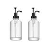 Upgraded Pump 16 Oz Coffee Syrup Dispenser Precise Dispensing Portable Hand Soap Dispenser Fillable Clear Glass