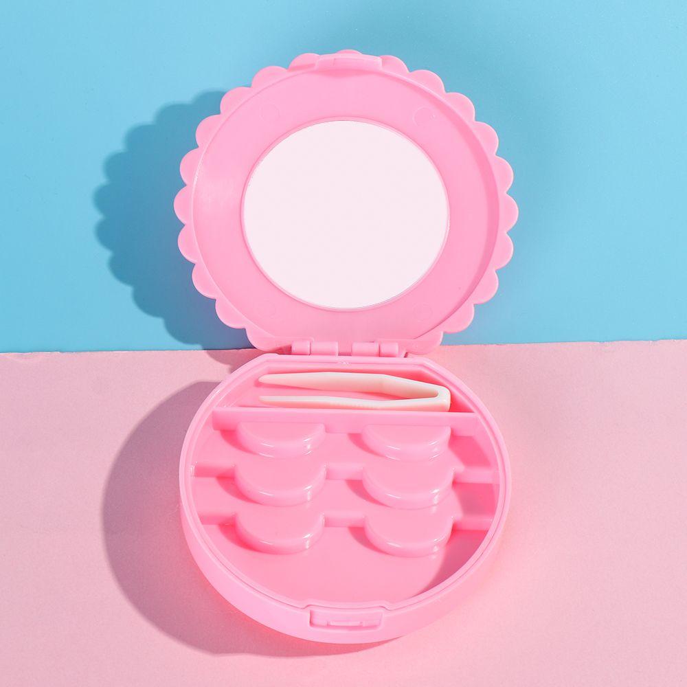 Beauty Plastic Mirror Case Lashes Container Box Makeup Tool Lashes Organizer False Eyelash Box