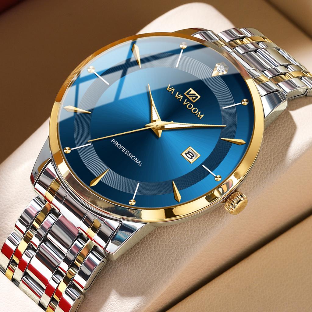 Men’s Quartz Watches Top Brand Luxury Wristwatch Waterproof Date Men Watches Stainless Steel Quartz Wrist Watches Male