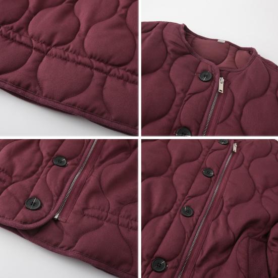 Женское пальто с круглым вырезом, длинными рукавами, однотонная куртка с карманами, универсальный стиль, утолщенная повседневная верхняя одежда