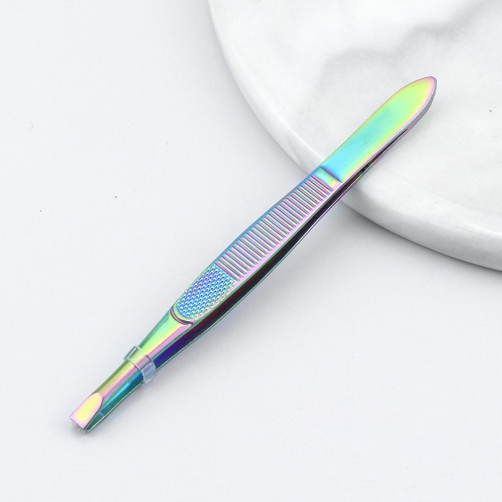 Stainless Steel Eye Brow Clips Slant Tip Eyelash Curler Eyebrow Trimming Tweezers Girl