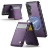 For Samsung Galaxy S26+ Leather Back Cover JEEHOOD J06 Magnetic Phone Case with Card Bag RFID Blocking
