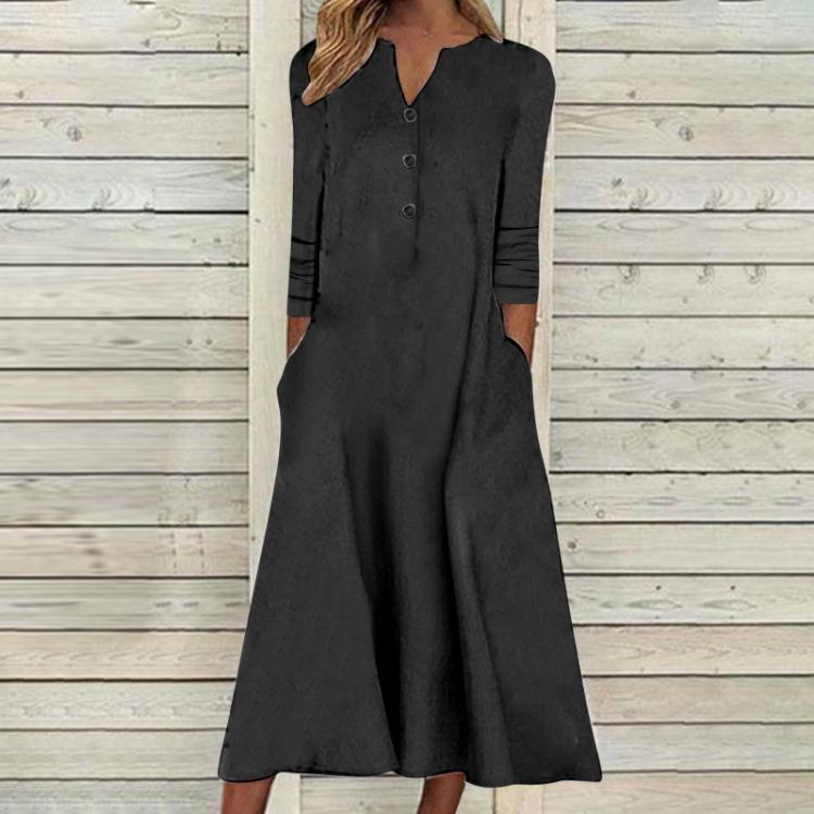 Женское осеннее платье макси с принтом, длинный рукав, открытая грудь, юбка