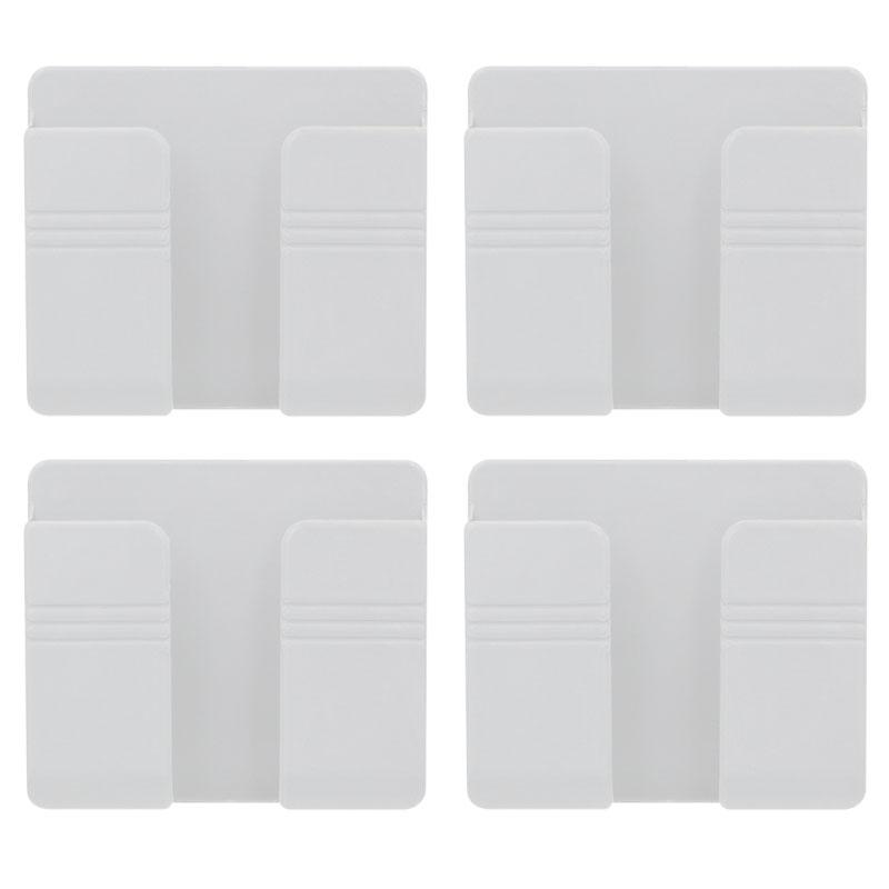 4 шт., настенный ящик для хранения, универсальный органайзер без дырокола, ТВ-пульт дистанционного управления, DIY разъем для зарядки мобильного телефона, держатель