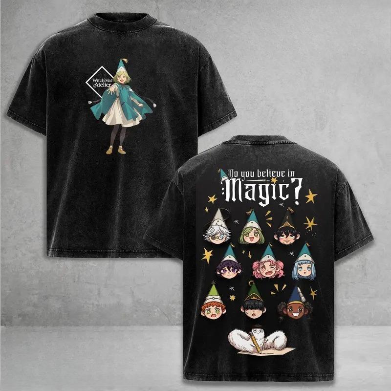 Witch Hat Atelier Coco Qifrey Olruggio Richeh Cute Graphic Tshirt Men Women Clothing Cotton T-shirts Washed Tee Harajuku T Shirt