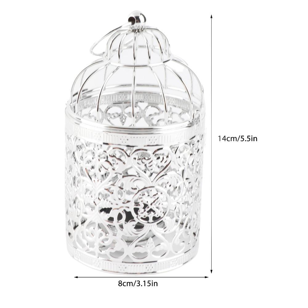 2pcs Hanger Ring Birdcage Candlestick Small Cage Hanging Candle Lantern Wedding Decoration