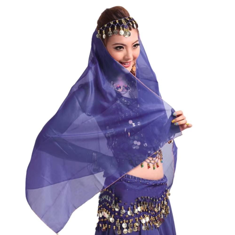Chiffon Indian Dance Headband 150cm Women Headdress Fashion Belly Dancing Scarf  Show Costumes