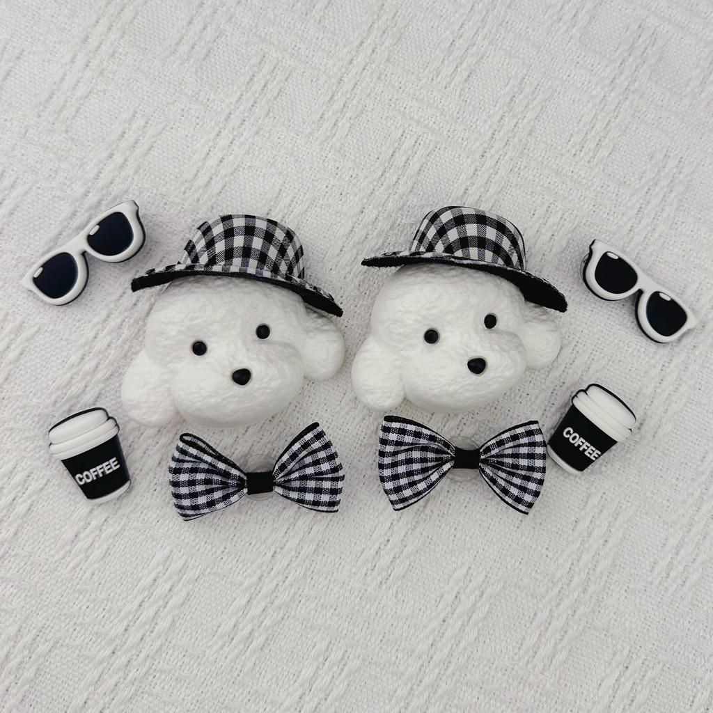 Новая брошь "Джентльменская собака": Шляпа, Бишон, Цветок, Орнаменты для Кроксов и Пряжки для Обуви