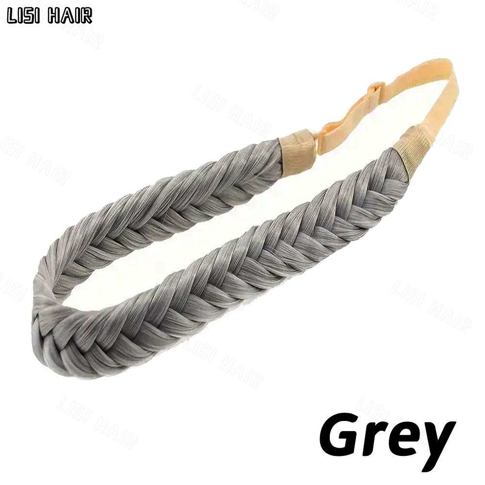 MISSQUEEN Synthetic 1pc Elastic Braided Hair Band Extensions Classic Wide Fluffy Braids Wig For Women