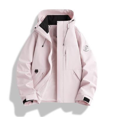 The latest physical spring and autumn single clothes jacket men's and women's windproof and waterproof outdoor mountaineering suit hooded jacket