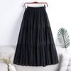 MOJTA Mid Skirt Spring Summer Women's Elastic High Waist Skirt A-line Skirt