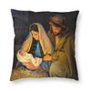Luxury Jesus Holy Family Throw Pillow Case Decoration  Square Mary And Joseph Cushion Cover  Pillowcover for Sofa