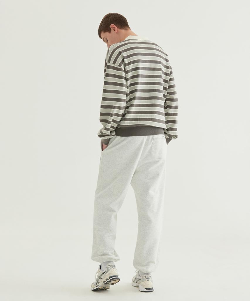 COVERNAT Striped Collar Knit Gray
