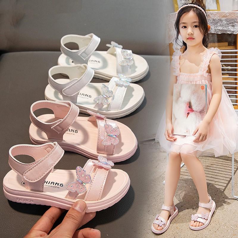 Girls Soft Sole Sandals Beach Walks Toddler To Kid Casual Princess Style Slip-On Shoes