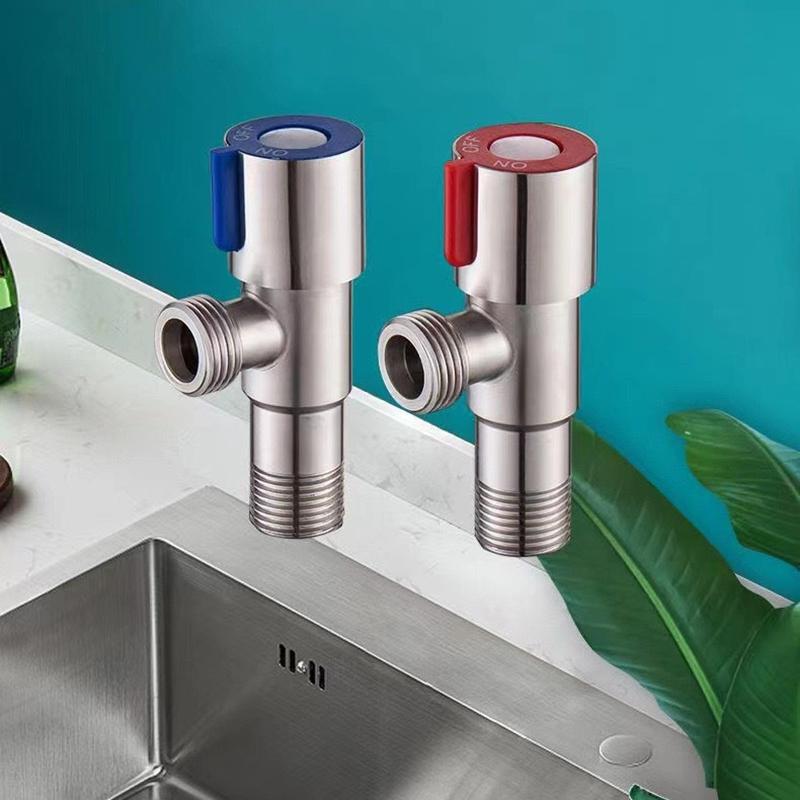Трехходовой кран Туалетный запорный кран для воды Кран для водонагревателя 201 Нержавеющая сталь Кран для горячей и холодной воды для ванных комнат, кухонь, туалета