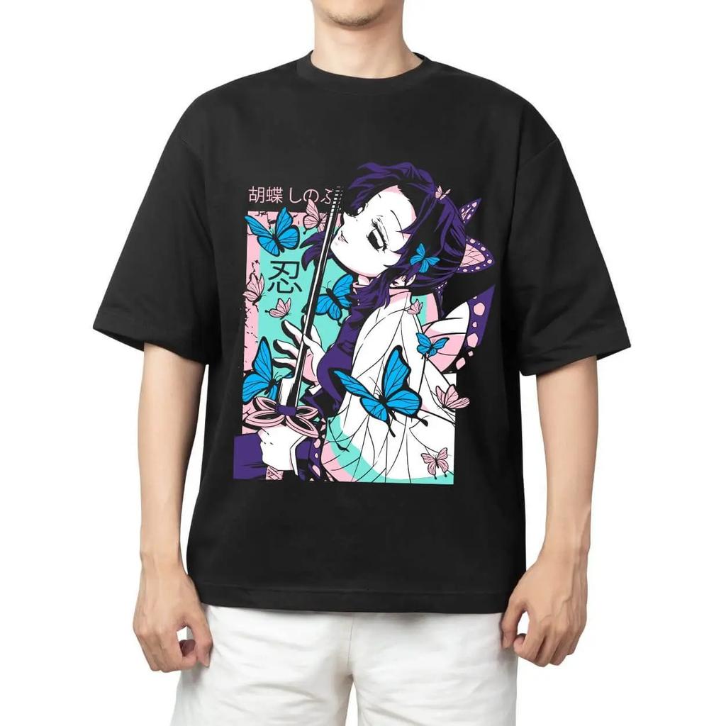 Demon Slayer Tanjiro Kamado Anime T-Shirt Comfortable Fashion Vintage Double-Sided Band Graphic Print Women And Men T-shirts