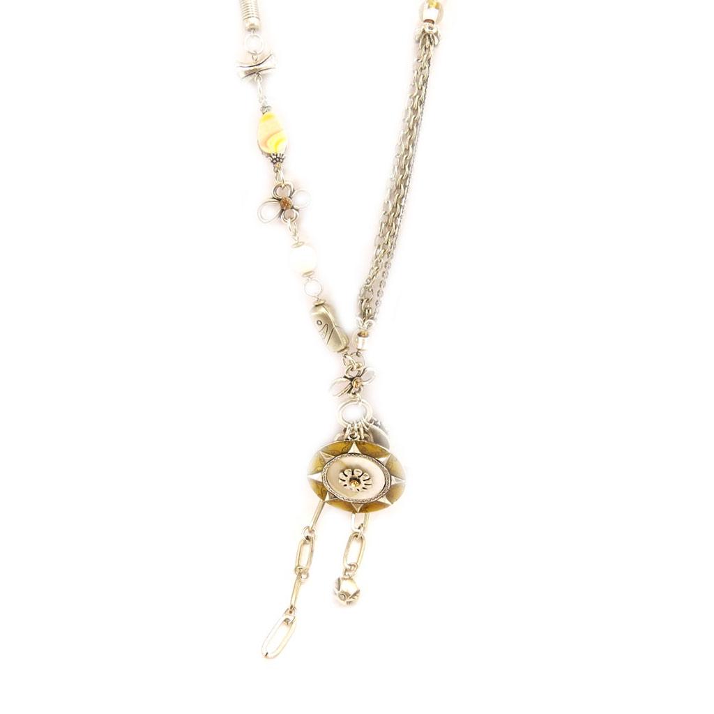 Les Trésors De Lily [E5769] - Дизайнерское колье «Воспоминания о прошлом» Янтарное серебро