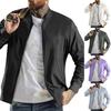 Men's Solid Color Baseball Jacket Versatile Trendy Jacket Casual Sports Stand Collar Coat