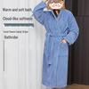 Халат из кораллового флиса с капюшоном: Мягкий, Впитывающий, Плотный, Длинный Халат для Взрослых - Идеально подходит для Осени и Зимы