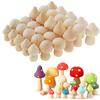30pcs Unfinished Wooden Mushroom or 20pcs Mini Doll for Arts and Crafts DIY Projects Ornaments Kids Birthday Christmas Gifts