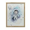 Starry Journey of a Little Explorer Starry Journey of a Little Explorer, 50X70 Cm, Light Oak Wooden Frame, Matte Paper 230 Gsm