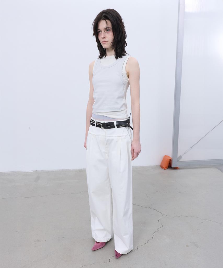 LCDC™ Frayed Line Detail Pants (White)