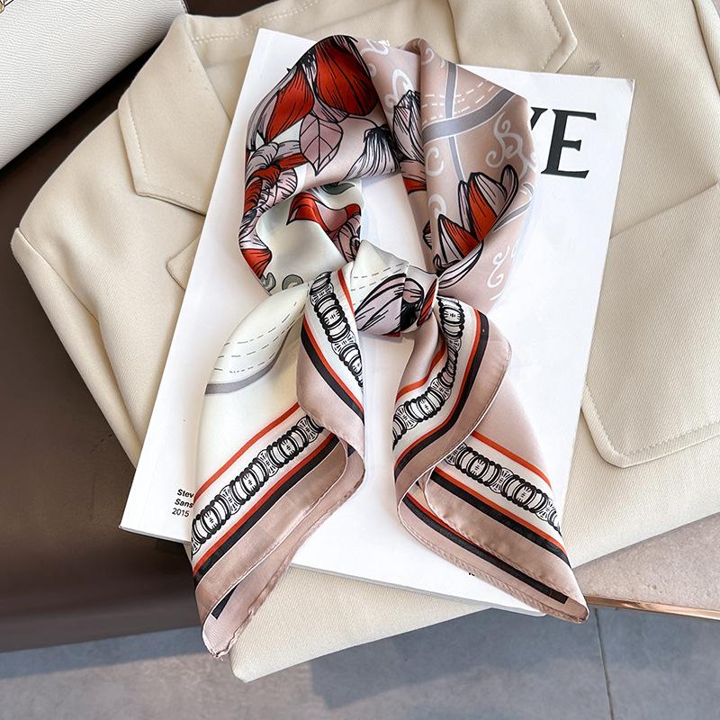 New Silk Shawl Square Scarf for Women Neckerchief Female Headband Hair Wrap Print Ladies Foulard Fashion Hijab Bandana