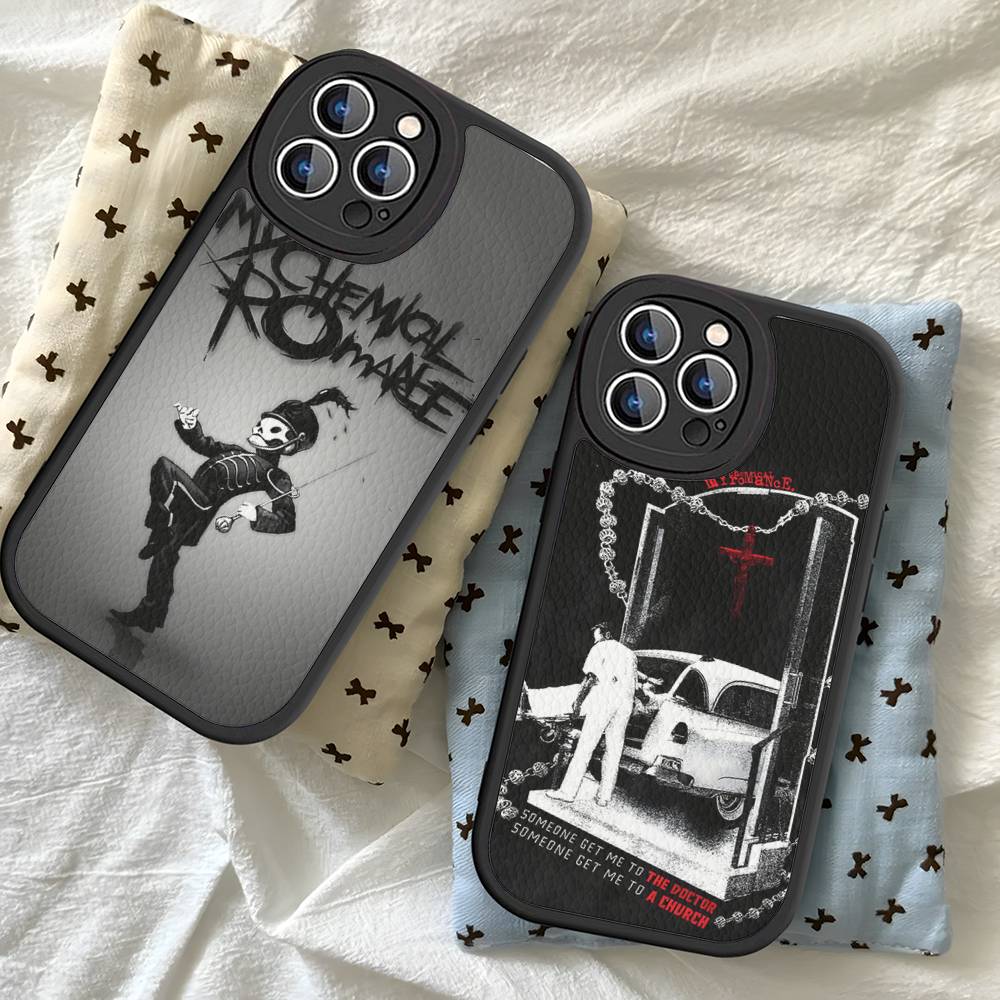 Чехол для телефона My Chemical Romance для iPhone 16 15 14 13 12 11 Pro Max Plus Mini Кожаный чехол
