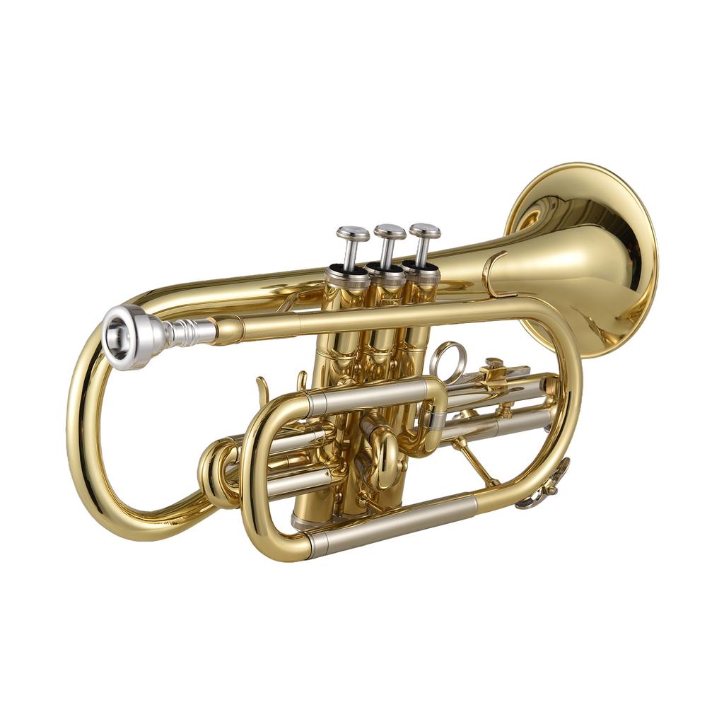 Bb Cornet духовой инструмент поверхность краска золото обработка профессиональный латунный корнет с переноской