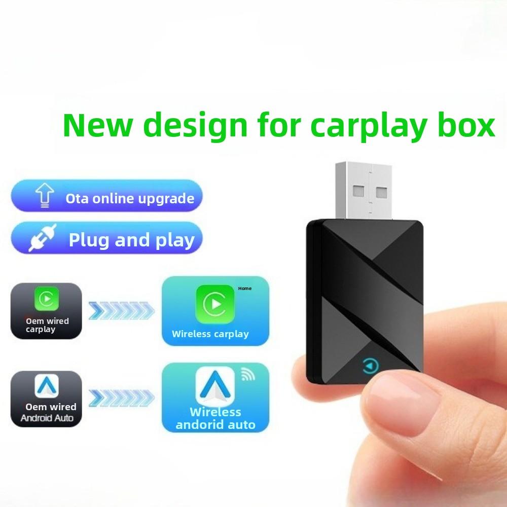 Беспроводной адаптер CarPlay Android Auto Box Преобразование проводного в беспроводной для автомобильной мультимедийной системы
