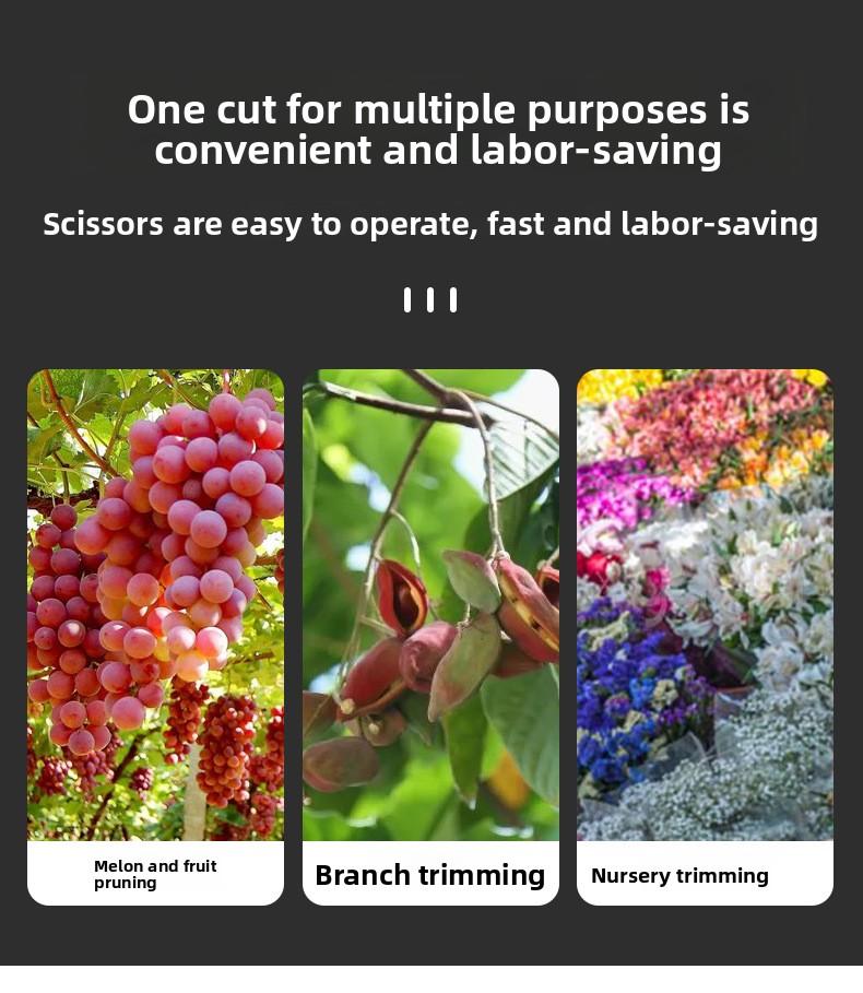 Прямой секатор 190 мм Лезвие из нержавеющей стали, Нескользящая рукоятка - Садовые ножницы для бонсай/фруктовых деревьев Бытовые ручные инструменты