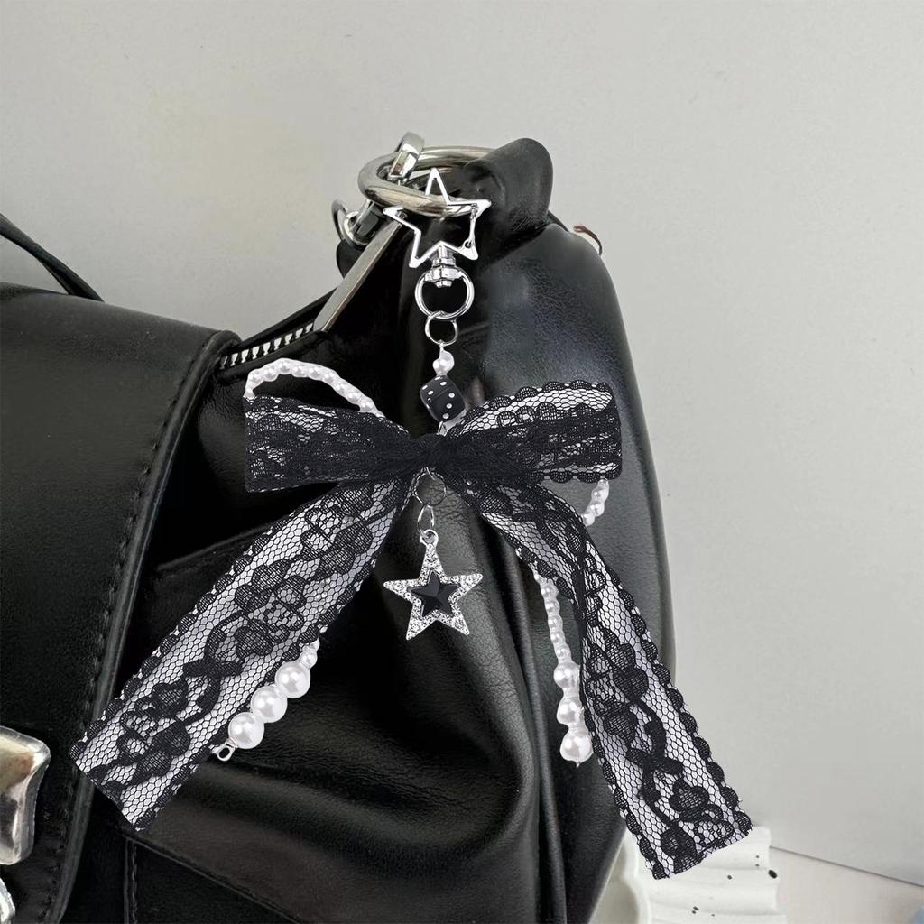 Жемчужные бантики Подвеска-шарм для сумки Эстетичные брелоки для кошелька Брелок для женщин Рюкзак Кошелек Сумка Декор