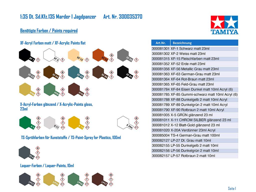 TAMIYA Military Miniature Series German Gun Marder I Plastic Model 35370 1/35 No.370 Anti-Tank Self-Propelled