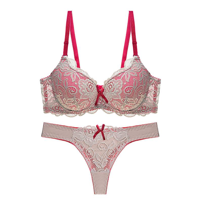Европейские и американские женщины сексуальный комплект нижнего белья с цветными блоками комплект нижнего белья с тонкими чашечками кружева регулируемый бюстгальтер пуш-ап и стринги комплект