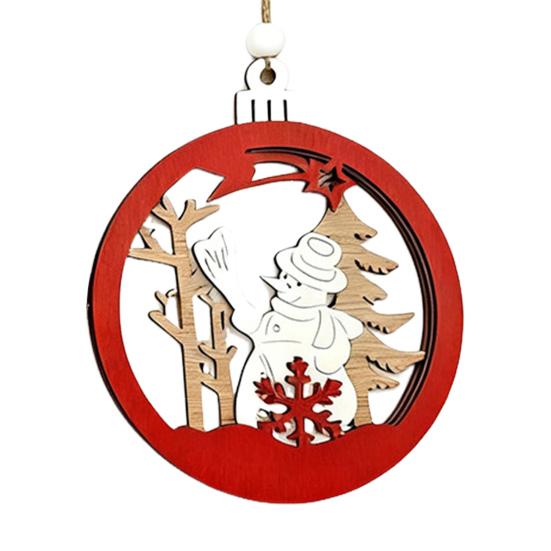 Рождественское украшение Деревянное подвесное Санта Снеговик Веселого Рождества Декор Дерево Красное Рождественское украшение для праздничного домашнего декора