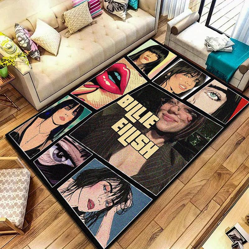 Ковер Billie Eilish для гостиной, спальни, дома, декора дивана, детский игровой нескользящий коврик