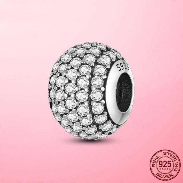 925 Sterling Silver O Pendant Love Heart Snake CZ Clip Charm Beads Fit Original Women Bracelet Bangle Silver 925 Jewelry