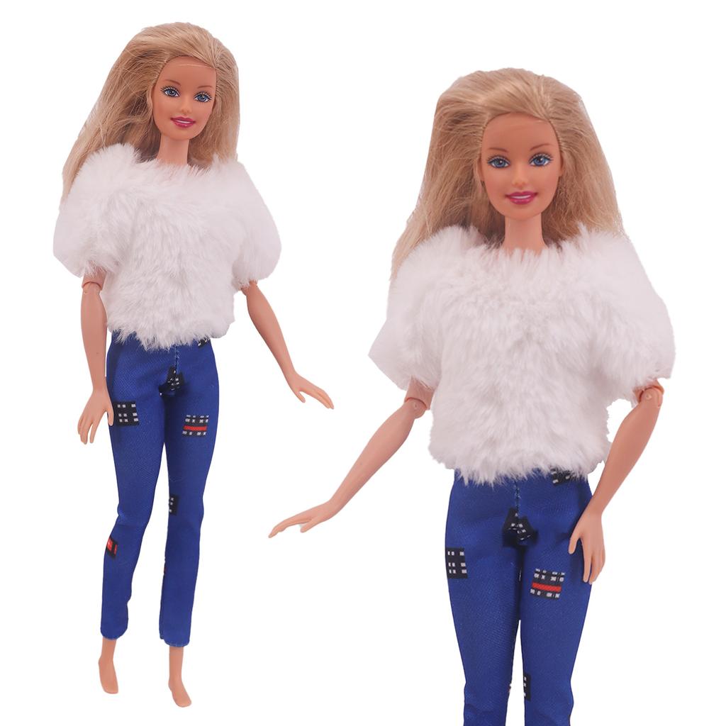 Плюшевый жилет + платье для куклы Барби 30 см, одежда, аксессуары, 1/6 BJD, игрушки для девочек, подарок на день рождения